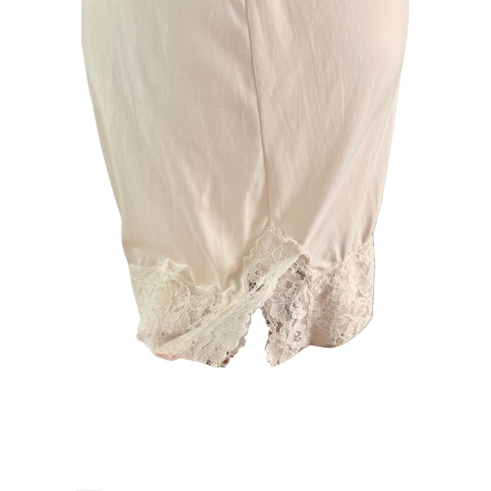 Vintage 1960s Pinehurst Slip | Blush Pink Lace Bodice Keyhole Hem Sz 32 Short - Picture 12 of 12